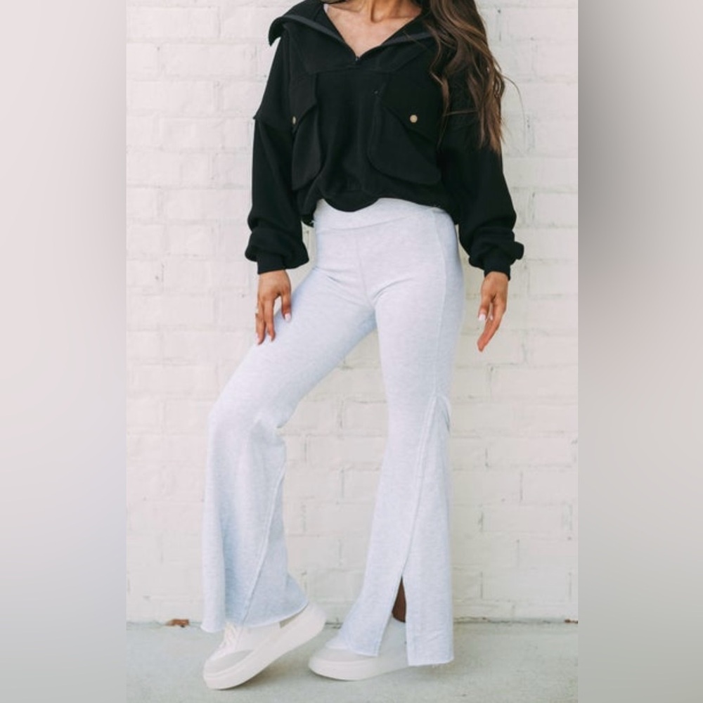 these three boutique french terry flare lounge pants